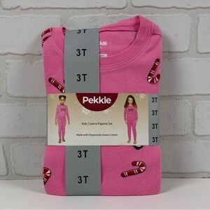 Pekkle Kids 2-piece Candy Cane Holiday Pajama Set